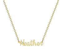 MOMOL Collana con nome in acciaio inossidabile placcata oro 18 carati personalizzata personalizzata con nome collana personalizzata con targhetta per le donne, Metallo, Nessuna pietra preziosa