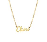 MOMOL Collana con nome in acciaio inossidabile placcata oro 18 carati personalizzata personalizzata con nome collana personalizzata con targhetta per le donne, Small, Placcato oro, Nessuna pietra