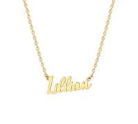 MOMOL Collana con nome in acciaio inossidabile placcata oro 18 carati personalizzata personalizzata con nome collana personalizzata con targhetta per le donne, Small, Placcato oro, Nessuna pietra