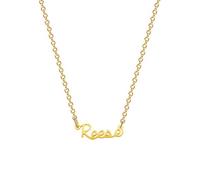 MOMOL Collana con nome in acciaio inossidabile placcata oro 18 carati personalizzata personalizzata con nome collana personalizzata con targhetta per le donne, Metallo, Nessuna pietra preziosa
