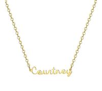 MOMOL Collana con nome in acciaio inossidabile placcata oro 18 carati personalizzata personalizzata con nome collana personalizzata con targhetta per le donne, Metallo, Nessuna pietra preziosa