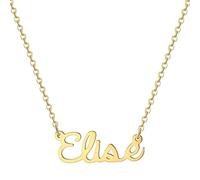 MOMOL Collana con nome in acciaio inossidabile placcata oro 18 carati personalizzata personalizzata con nome collana personalizzata con targhetta per le donne, Metallo, Nessuna pietra preziosa