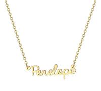 MOMOL Collana con nome in acciaio inossidabile placcata oro 18 carati personalizzata personalizzata con nome collana personalizzata con targhetta per le donne, Acciaio inossidabile, Nessuna pietra