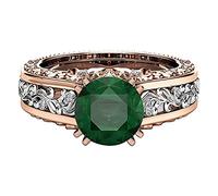 Momolaa Anelli A Clip Regalo di separazione dell'anello della lega Anelli dell'anello dei gioielli della rosa di colore delle signore placcati oro Libro Portatore Di Anelli (Green, 5)