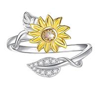 Momolaa Anelli Arcobaleno Regalo Anello per la punta delle Anello di filatura Il mio romantico anello di sole Anelli di girasole Anello Nasale Magnetico Del Setto (3-Yellow, One Size)