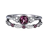 Momolaa Anelli Da Dentizione per Cani 1 set di moda Anelli Diamond Size 6 Coppia di gioielli da donna Anelli per anelli Anelli Impilabili per Ragazze Adolescenti (Purple, 6)