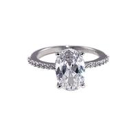 Momolaa Anelli Da Ginnastica Anello di gioielli da sposa da donna Anelli da regalo bianchi con pietra di fidanzamento Anello 2 Batteria (D, 9)