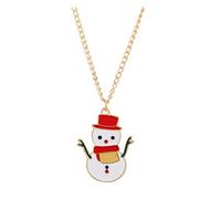 Momolaa Anelli Da per Cani Collana da donna alla Collana regalo di Natale per ragazze Ciondolo con ciondolo Babbo Natale Gioielli da donna Pupazzo di neve Falso Anello Della Lingua (b-F, One Size)