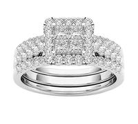 Momolaa Anelli Del Rubinetto per Gli Uomini Erezione Anelli di coppia intarsiati gioielli placcati in oro Anelli classici con zirconi Doppio Anello (Silver, 6)