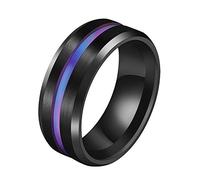 Momolaa Anelli Di Anime Oscure Anelli di pietra preziosa viola di moda Set di fidanzamento Anello di taglio Zirconia Fedi nuziali Shiny Bridal Wedding Cubics Lady Rings Anelli Di (K, 8)