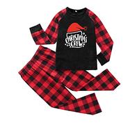 Momolaa Anelli Di Anime per Gli Uomini Set pigiama per la famiglia abbinato Top con stampa natalizia e pantaloni per bambini Anello Annesso (Black-1, 12Y)