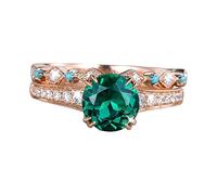 Momolaa Anelli Di Dentizione Di Anello Di Fidanzamento Da Donna Rosa Anello Placcato A Caldo Set Europeo Di Zirconi E Nuovi Anelli Americani In Oro Set Soluzione per Anelli (A, A6)