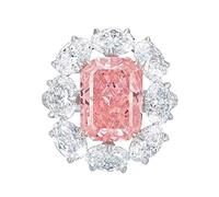 Momolaa Anelli Led Regalo di gioielli da donna con anello ovale con d'oca ovale con diamante rosa squisito Batteria per Campanello 2 (Pink, 9)