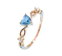 Momolaa Anelli Nasali Chiari A Novia Cumpleaños Joyería Mujer Anillo De Con Sortija De Circonio Forma De Dedo Con Moda La Romántico Piedra Corazón Anelli Anello per Pollice in Oro (Blue, 5)