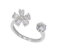 Momolaa Anello d'argento placcato argento placcato imitazione argento, anelli da donna in rame Anello Freddo (Silver, One Size)