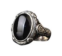 Momolaa Anello Del Signore Degli Anelli Anelli a forma di anello a forma di anello con goccia d'acqua a forma di diamante Anello Della Pancia Penzolante (Black, 13)