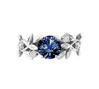 Momolaa Anello Di Stelle Diamond Gift Floral Wedding Leaf Flower Rings Anelli d'argento da donna Vine Anelli Economici Sotto I 2 Dollari (B, One Size)