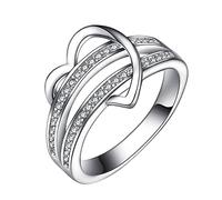 Momolaa Anello Diamante Mezza Doppia A Forma Di Cuore Creativo Decorazione Portatovaglioli Autunnali Set Di 12 (Silver, 7)