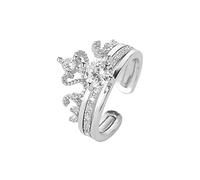 Momolaa Anello Fallico Anello regolabile regalo Princess Crown Queen Ring Anelli di apertura Anelli Lunghi (White, One Size)