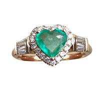 Momolaa Anello Vergine Gemstone Birthstone Zaffiro Dichiarazione Anelli di fidanzamento per le donne Anniversario Anelli di promessa per lei Anelli Di Torta per La Cottura (Green, 6)