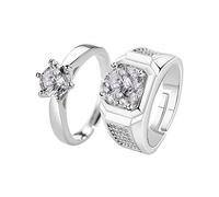 Momolaa Bagliore Negli Anelli Scuri per Gli Uomini Coppia Anello Placcato E Anello Straniero Anello Amanti Aperti Puntelli Decorativi Stile Maschile Rame Anello Femminile per Anelli Nasali (M, M)