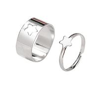 Momolaa Campanello Non Cablato Anelli per le donne Impilabili per le donne Regalo Anelli d'argento placcati Anelli regolabili carini Anelli Di Topazio (multicolor, One Size)