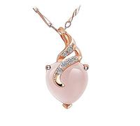 Momolaa Catene per Collana per La Produzione Di Gioielli Ciondolo in oro Choker Catena Clavicola moda femminile Gioielli Lady Crystal Collane Piccola Collana A Cuore Iniziale in Oro (pink, One Size)