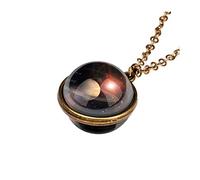 Momolaa Chiusure E Chiusure Della Collana Magnetica Planet Dome Sided Double The System Galaxy Glass Glow In Dark Collana Ciondolo Collane e ciondoli Collane Iniziali in Argento (C, One Size)