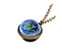 Momolaa Chiusure E Chiusure Della Collana Magnetica Planet Dome Sided Double The System Galaxy Glass Glow In Dark Collana Ciondolo Collane e ciondoli Collane Iniziali in Argento (K, One Size)