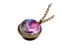 Momolaa Chiusure E Chiusure Della Collana Magnetica Planet Dome Sided Double The System Galaxy Glass Glow In Dark Collana Ciondolo Collane e ciondoli Collane Iniziali in Argento (J, One Size)