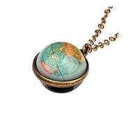 Momolaa Chiusure E Chiusure Della Collana Magnetica Planet Dome Sided Double The System Galaxy Glass Glow In Dark Collana Ciondolo Collane e ciondoli Collane Iniziali in Argento (I, One Size)