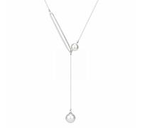 Momolaa Collana Di Relazione Collana semplice da donna Collana con ciondolo a catena da cento clavicole da donna Collana Campanaccio (Silver-B, One Size)