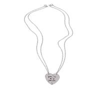 Momolaa Collana Di Surfista collana a due petali Europa Love and Couple Letter Stitching Stati Uniti Le collane pendenti Collane Da Softball per Ragazze Adolescenti (Silver, One Size)