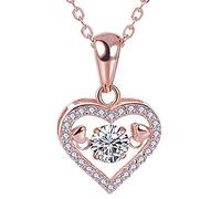 Momolaa Collana Di Terra Day Smart Valentine's Luxury Heart Love Creative Dance Collana sportiva Collana Collane e ciondoli Collana A Cuore per Ragazze (Rose gold, One Size)
