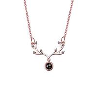 Momolaa Collane Estive Fashion Collana Languages I Love Ciondolo diverso in 100 collane e ciondoli Collane Di Cristallo Abbinate (Rose Gold, One Size)