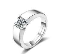 Momolaa Coppia Di Anelli per E per Lei Coppia di coppie in argento placcato Anelli di San aperti Anelli Anelli di diamanti Anelli Anello Di Pietra Di Sangue (White, One Size)