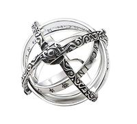 Momolaa D Anelli per Cucire Anelli per gioielli con anello apribile astronomico vintage scienza Orecchini Anello (Silver, One Size)