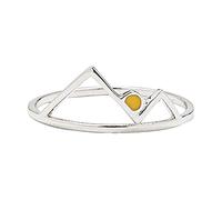 Momolaa Falso Anello Di Lingua Sunrise Ring Ring Anelli da donna geometrici scavati della Anelli Al Naso Al Neon (silver, One Size)