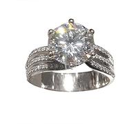 Momolaa Portatovaglioli Di Pasqua Anello The Jewelry Women Special For Girlfriend Bride Wedding Ring Anelli di fidanzamento Anello Di Gocciolamento (Silver, 18.1mm)