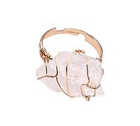 Momolaa Schede Flash Anelli Anello ruvido Anello con pietra preziosa Personalità Anello con pietra di moda Anelli aperti in pietra naturale Anello Troppo Grande (White, One Size)