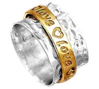 Momolaa Set Di Anelli per Coppie Il tuo anello vintage a due colori nuovo rivela gli anelli della personalità d'amore Anelli in Silicone Maschio (AS show, One Size)