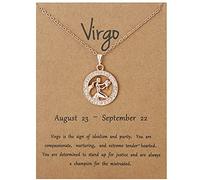 Momolaa Set Di Collana Di Cristallo Collane Oroscopo Costellazione Pendente Dodici Catena Lettera Collana Eleganti Collane & Pendenti Collane Palla Da Discoteca (F, One Size)