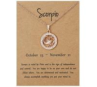 Momolaa Set Di Collana Di Cristallo Collane Oroscopo Costellazione Pendente Dodici Catena Lettera Collana Eleganti Collane & Pendenti Collane Palla Da Discoteca (H, One Size)