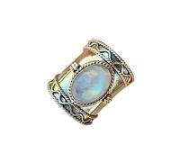 Momolaa Strumento per Piegare Anelli per Anelli A Cucchiaio Anello largo vintage creativo boemo Anello da donna alla moda con anello Gioielli per Gli Uomini Anelli (Silver-a, 10)