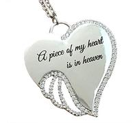 Momolaa Supporto per Collana Love Angel Diamond In Heavenly Of è un ciondolo a forma di cuore, collane e ciondoli in lega Ragazzi Collane 8-12 (Silver, One Size)