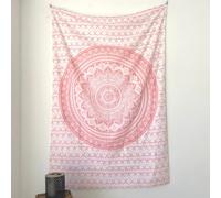 MOMOMUS Telo Mare Grande Mandala Multiuso 135x210 cm, Rosa Pallido