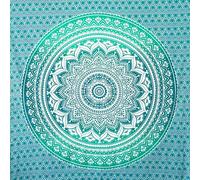 MOMOMUS Telo Mare Grande Mandala Multiuso 210x230 cm, Turchese