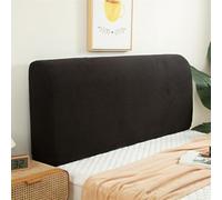 Momooda Copritestata letto elasticizzata Jacquard completa, Copritestata tinta unita intercambiabile, Copritestata lavabile, Nero, 220cm