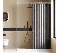 Momooda Pieghevole Magnetica Tenda Doccia Antimuffa Impermeabile in lino con Ganci, Tenda da Doccia Magnetica Antimuffa Resistente per il bagno, 210 g/m², Beige, 130x200cm