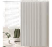 Momooda Pieghevole Magnetica Tenda Doccia Antimuffa Impermeabile in lino con Ganci, Tenda da Doccia Magnetica Antimuffa Resistente per il bagno, 210 g/m², Beige, 130x200cm